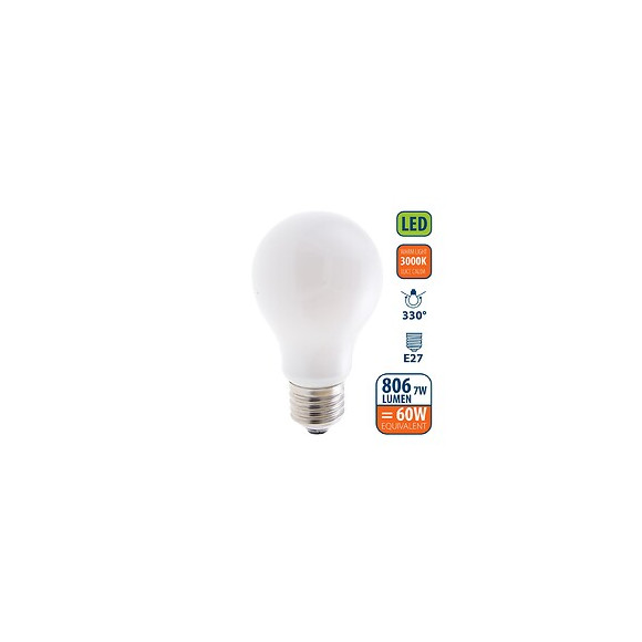Ampoule À Filament Led Opal, Standard A60, 7w / 806lm, Culot E27, 3000k