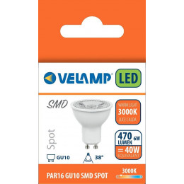 Ampoule Led Smd, Spot Gu10, 230v, 6w / 470lm, 3000k, 38 °