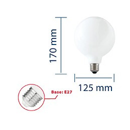 Ampoule À Filament Led Opal, Globe G125, 18w / 2500lm, Culot E27, 4000k