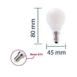 Ampoule À Filament Led Opal, Mini-sphérique P45, 4w / 470lm, Culot E14, 4000k