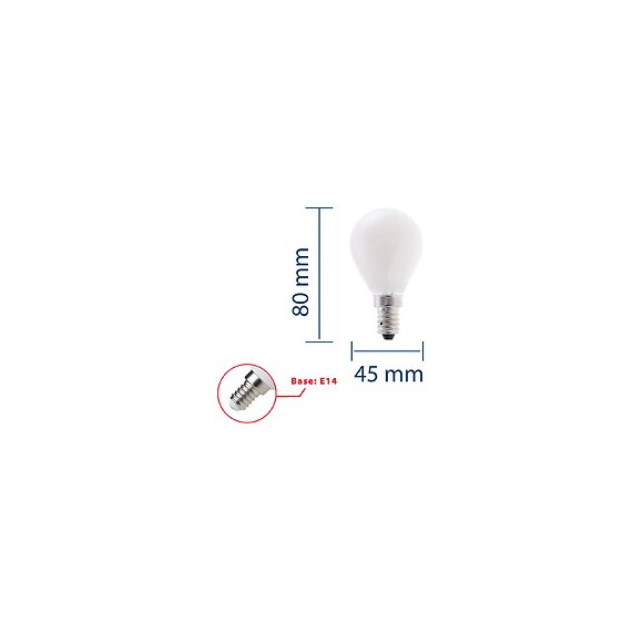 Ampoule À Filament Led Opal, Mini-sphérique P45, 6w / 806lm, Culot E14, 3000k