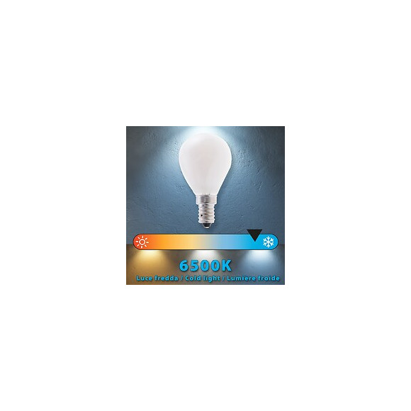 Ampoule À Filament Led Opal, Mini-sphérique P45, 6w / 806lm, Culot E14, 6500k