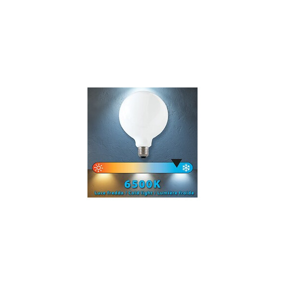Ampoule À Filament Led Opal, Globe G125, 18w / 2500lm, Culot E27, 6500k