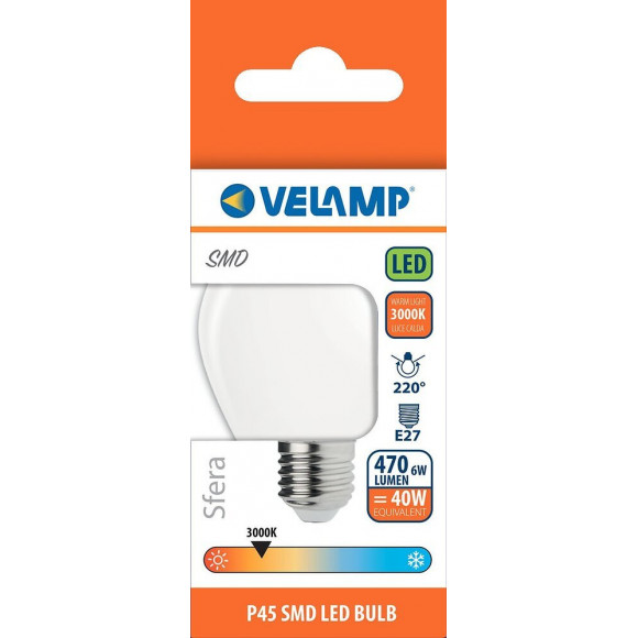 Ampoule À Filament Led Opal, Mini-sphérique P45, 6w / 806lm, Culot E27, 3000k