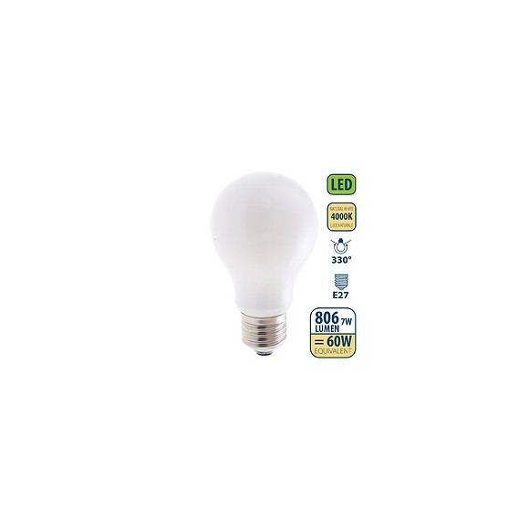 Ampoule À Filament Led Opal, Standard A60, 7w / 806lm, Culot E27, 4000k