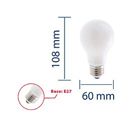 Ampoule À Filament Led Opal, Standard A60, 12w / 1500lm, Culot E27, 6500k