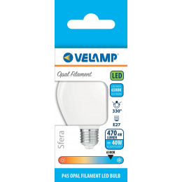 Ampoule À Filament Led Opal, Mini-sphérique P45, 4w / 470lm, Culot E27, 6500k