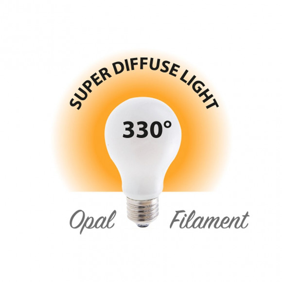 Ampoule À Filament Led Opal, Standard A60, 12w / 1500lm, Culot E27, 6500k