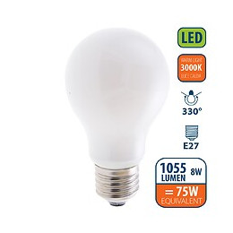 Ampoule À Filament Led Opal, Standard A60, 8w / 1055lm, Culot E27, 3000k