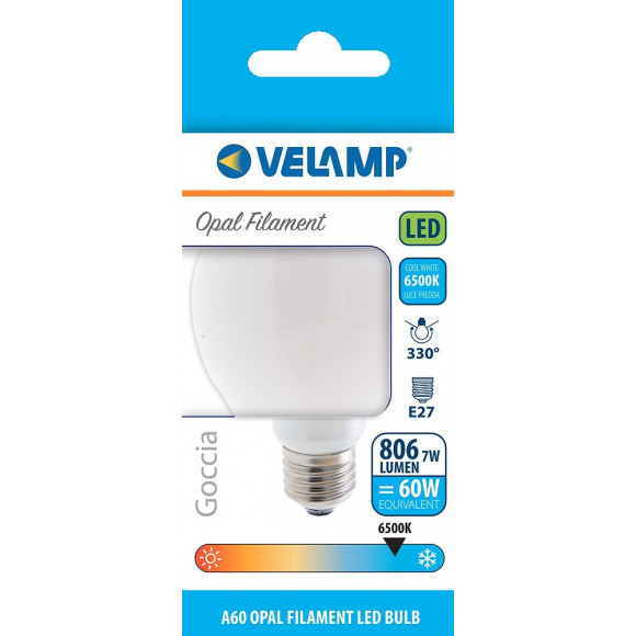 Ampoule À Filament Led Opal, Standard A60, 7w / 806lm, Culot E27, 6500k