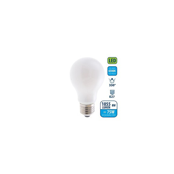 Ampoule À Filament Led Opal, Standard A60, 8w / 1055lm, Culot E27, 6500k
