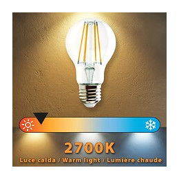 Ampoule À Filament Led, Standard A60, 7w / 806lm, Culot E27, 2700k