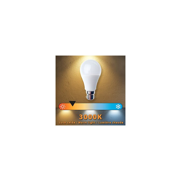 Ampoule Led Smd, Standard A60, 9w / 806lm, Culot B22 (france), 3000k