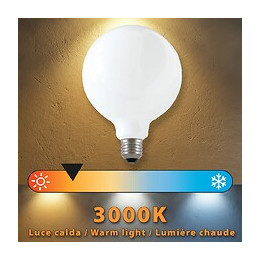 Ampoule À Filament Led Opal, Globe G125, 18w / 2500lm, Culot E27, 3000k