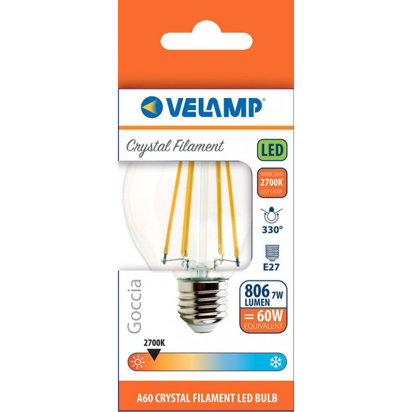 Ampoule À Filament Led, Standard A60, 7w / 806lm, Culot E27, 2700k