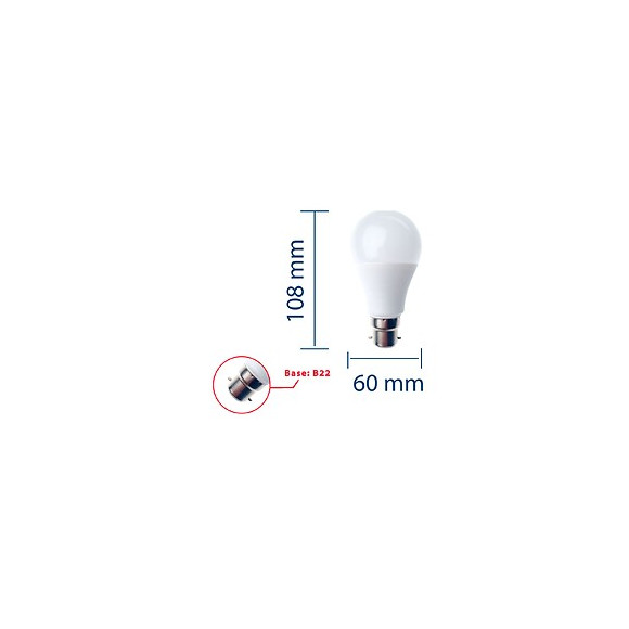 Ampoule Led Smd, Standard A60, 9w / 806lm, Culot B22 (france), 3000k