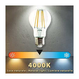 Ampoule À Filament Led, Standard A60, 7w / 806lm, Culot E27, 4000k