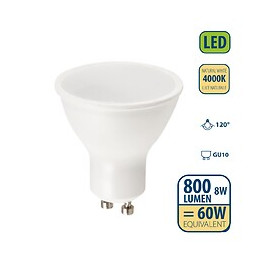 Ampoule Led Smd, Spot Gu10, 230v, 8w / 800lm, 4000k, 120 °