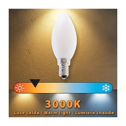 Ampoule À Filament Led Opal, Olive C35, 4w / 470lm, Culot E14, 3000k