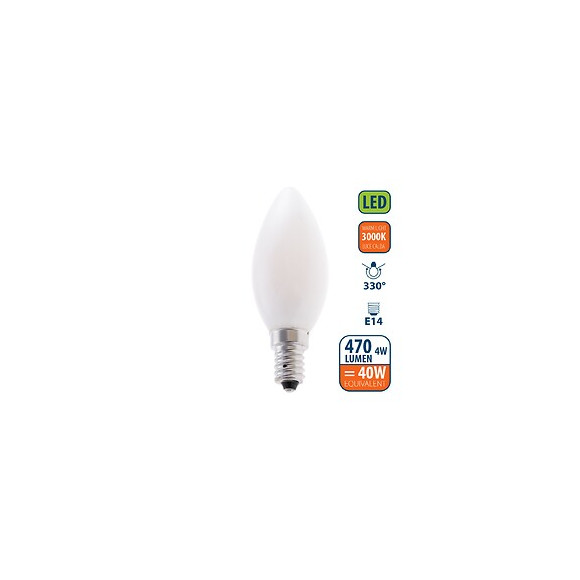 Ampoule À Filament Led Opal, Olive C35, 4w / 470lm, Culot E14, 3000k