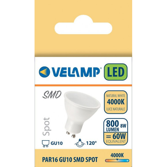 Ampoule Led Smd, Spot Gu10, 230v, 8w / 800lm, 4000k, 120 °