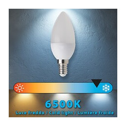 Ampoule Led Smd, Olive C37, 6w / 470lm, Culot E14, 6500k