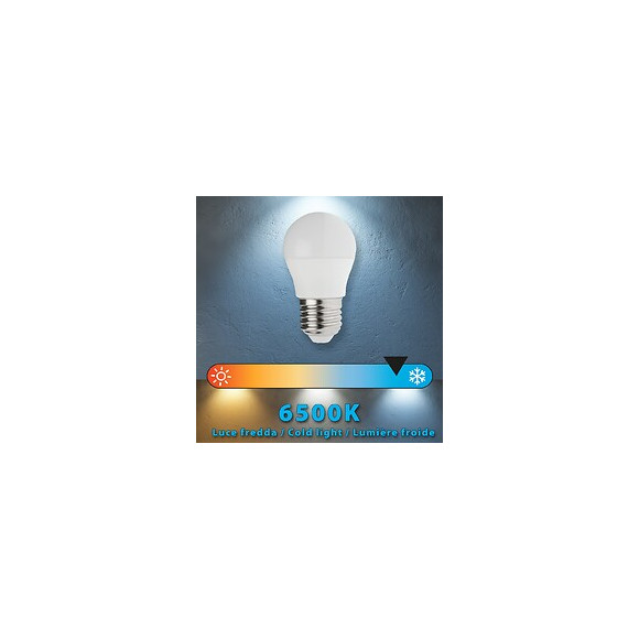 Ampoule Led Smd, Mini-sphérique P45, 6w / 470lm, Culot E27, 6500k