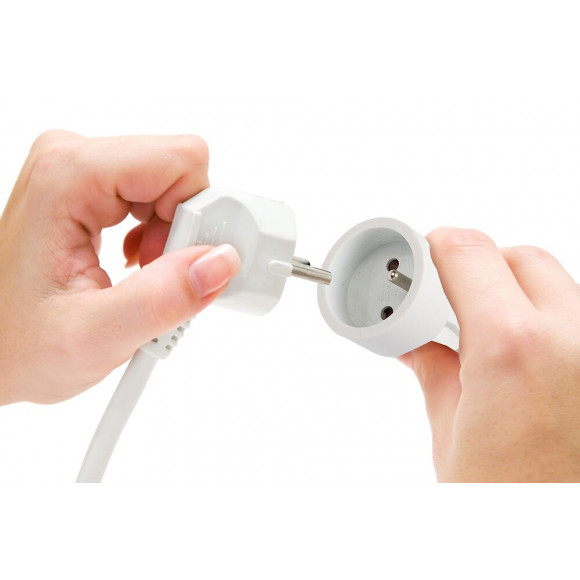 Rallonge Blanche De 16a 3m Prise 2 Pôles + Terre