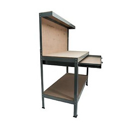 Établi En Métal Avec Étagères, Tiroir Et Panneau Werkapro