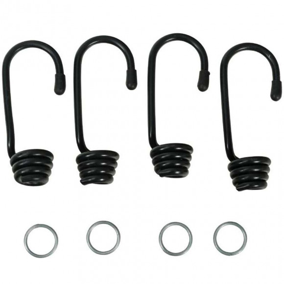 Lot De 4 Crochets Et 4 Bagues Werkapro, Pour Tendeur Élastique De Ø10mm