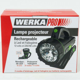 Lampe Projecteur À Led Et Halogène Werkapro  12v Et 230v