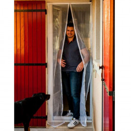 Moustiquaire Rideau De Porte Aimantée Blanche  215 X 50 Cm  X2