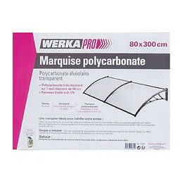 Marquise Polycarbonate  80x300cm  Werkapro