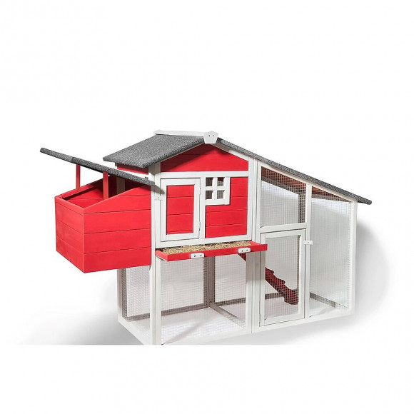 Odette - Poulailler Couleur Rouge & Blanc