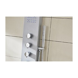 Mia : Colonne De Douche Balnéo En Inox Micro-jets Massant Et Éclairage Par Led