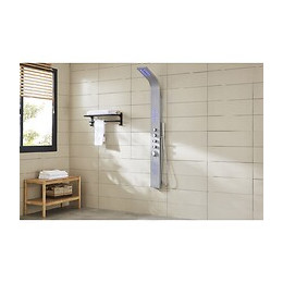 Mia : Colonne De Douche Balnéo En Inox Micro-jets Massant Et Éclairage Par Led