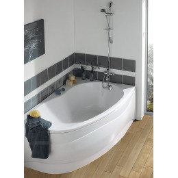 Baignoire Asymétrique Gauche Elba Duo 160 X 100 Cm Tablier Inclus