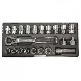 Coffret Clé À Cliquet Douilles Traversantes Métriques Et En Pouces Makita B-65604