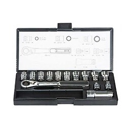 Coffret Clé À Cliquet Douilles Traversantes Métriques Makita B-65595