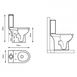 Pack Wc Trium Rimless Sortie Horizontale
