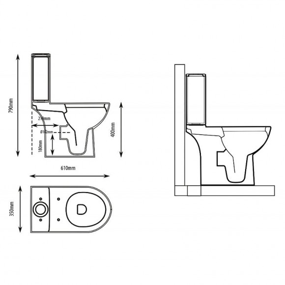 Pack Wc Trium Rimless Sortie Horizontale