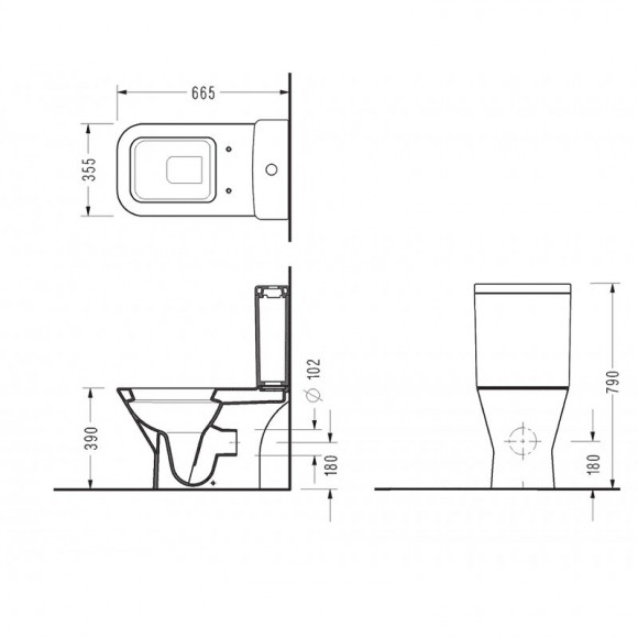 Pack Wc À Poser Sortie Horizontale Moderne - Diago