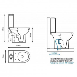 Pack Wc Rimless Trium Sortie Verticale / Vario