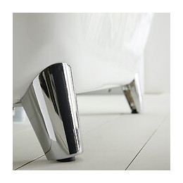 Baignoire Îlot Charly Blanche Rétro + Pieds Conique Chrome