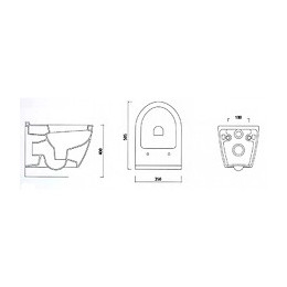 Cuvette Suspendue Carénée En Céramique Blanche