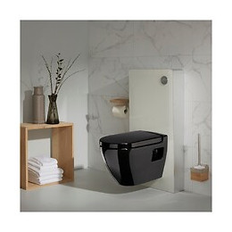 Pack Wc - Bâti Wc + Cuvette Wc Noire - Façade En Verre Blanc