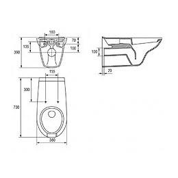 Cuvette Suspendue + Abattant Pour Personne À Mobilité Réduite