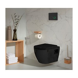Pack Wc Suspendu Avec Cuvette Noire Et Plaque De Commande Sensitive Noire