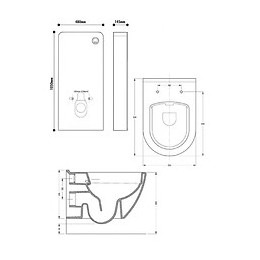 Pack Wc - Bâti Wc + Cuvette Wc Noire - Façade En Verre Blanc