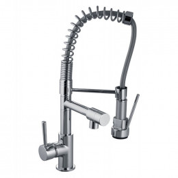 Mitigeur D'évier À Double Bec Haut Mobile Et Douchette Orientable Pro